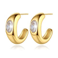 Earrings, 18K Gold Plated Steel