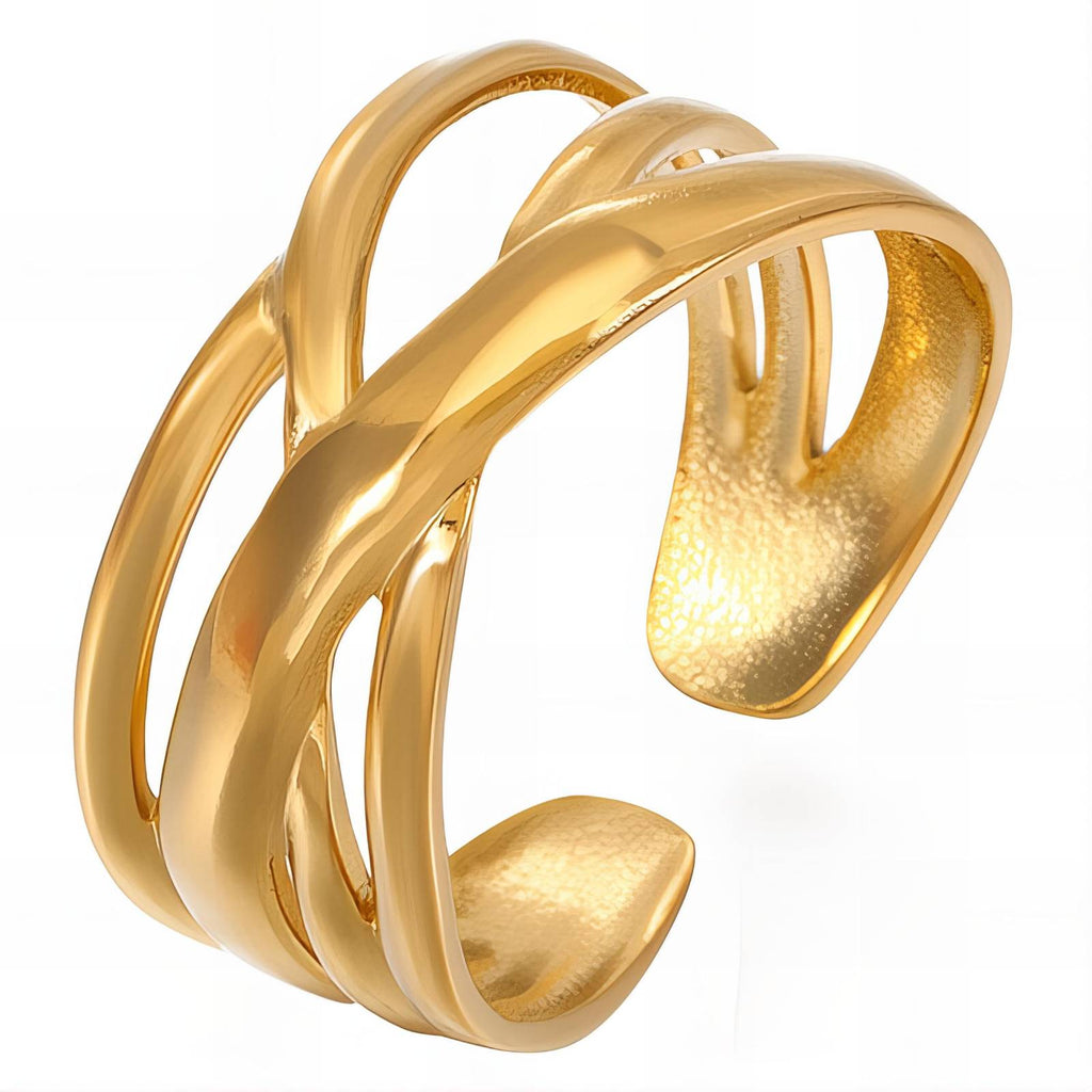 Ring, 18K Gold Plated Steel