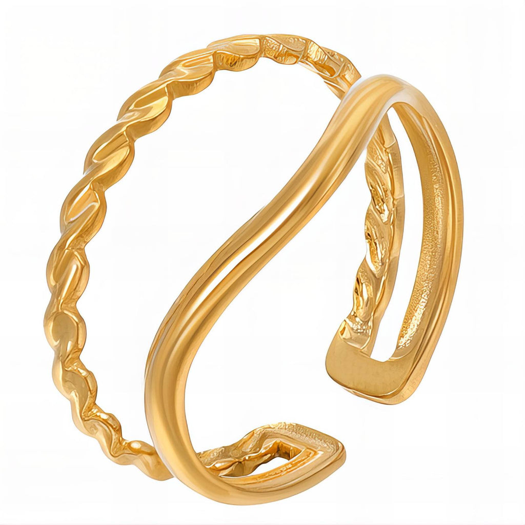 Ring, 18K Gold Plated Steel