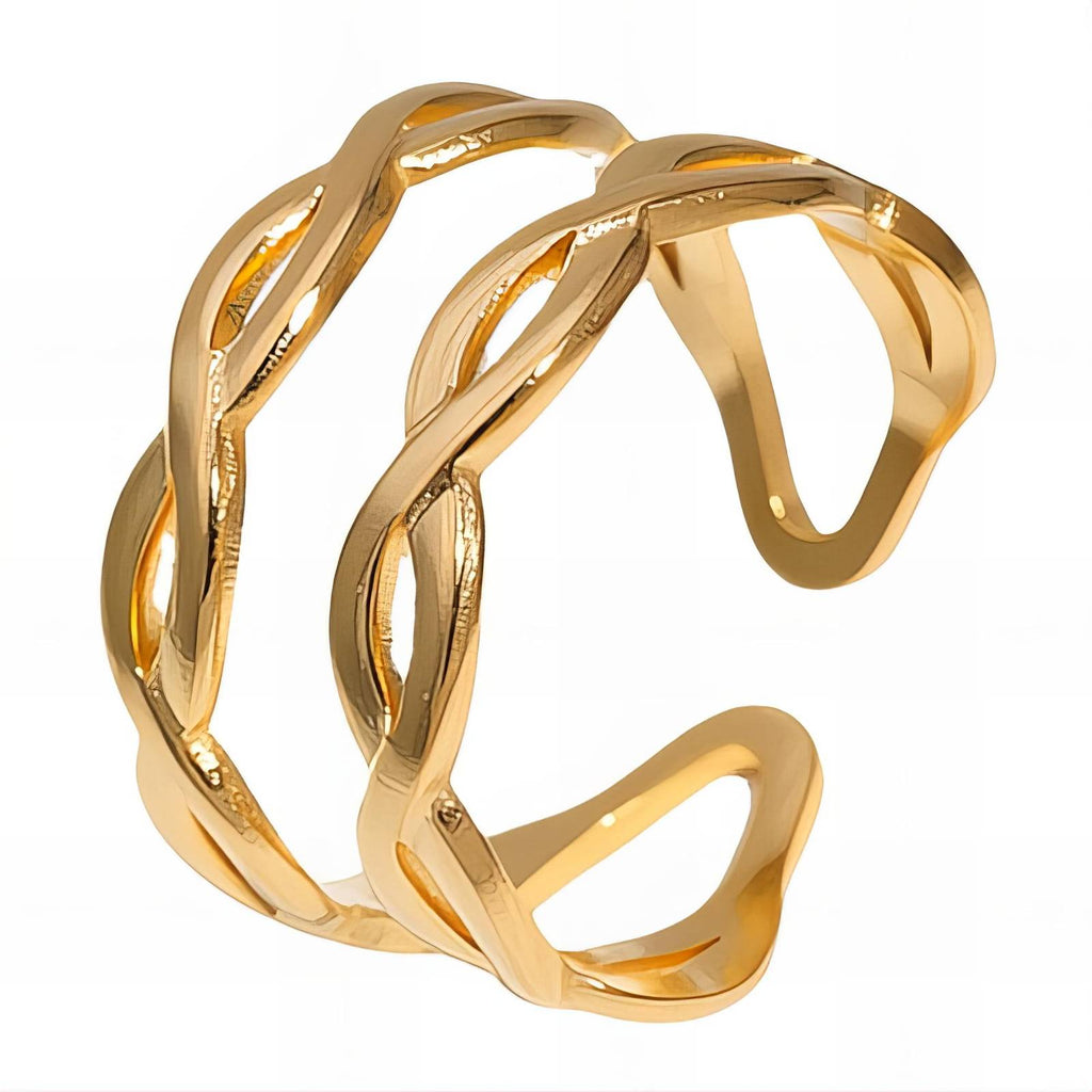 Ring, 18K Gold Plated Steel