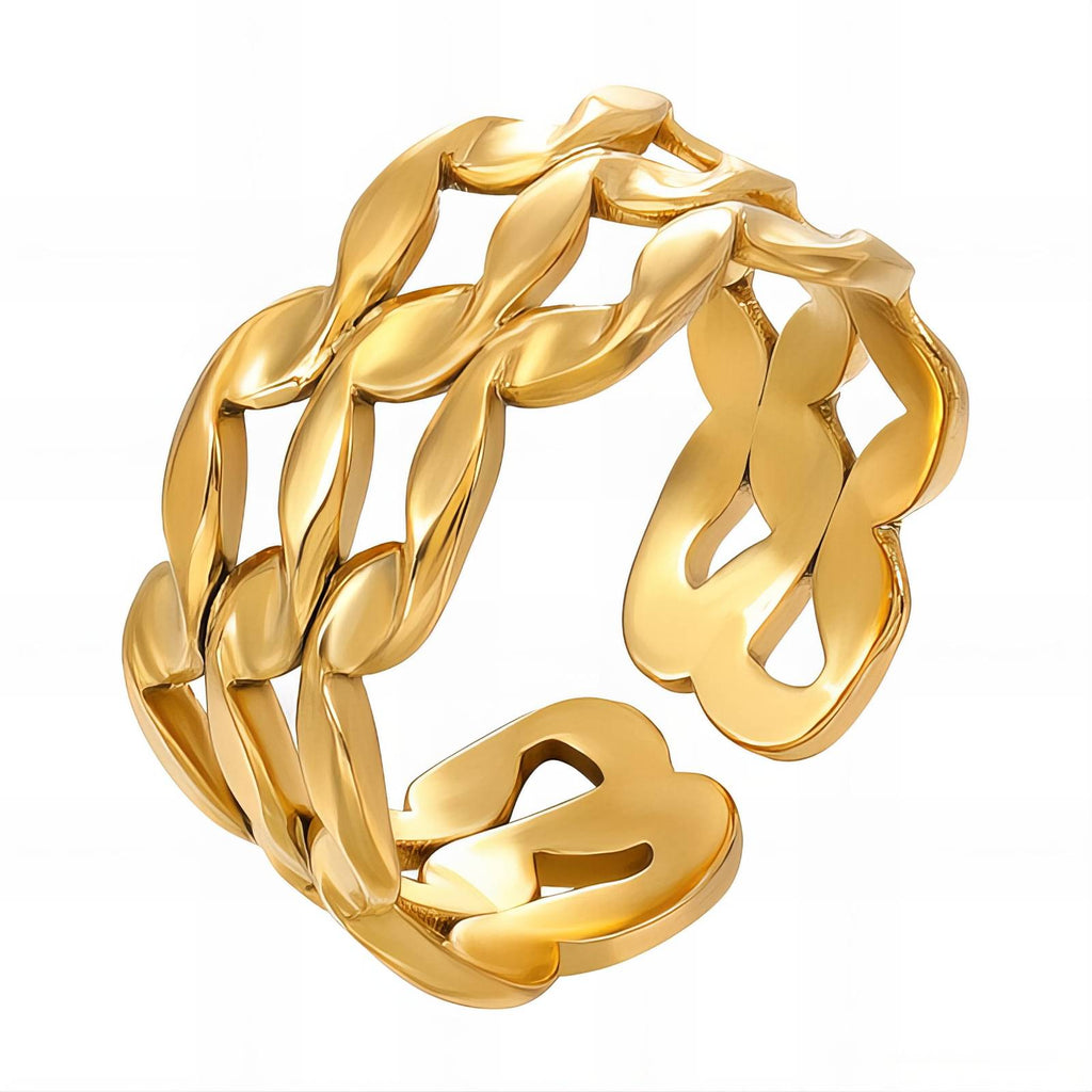 Ring, 18K Gold Plated Steel