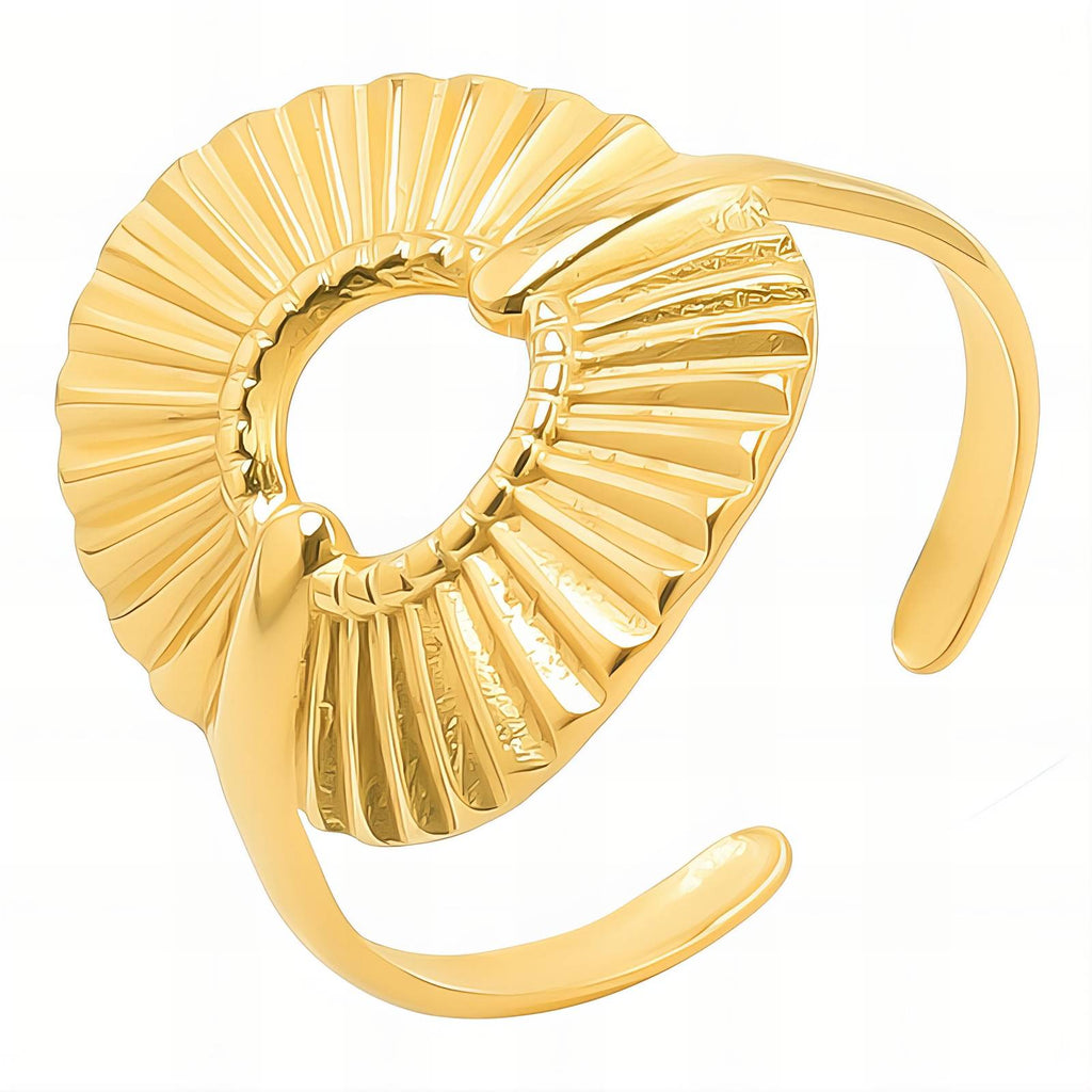 Flower Ring, 18K Gold Plated Steel