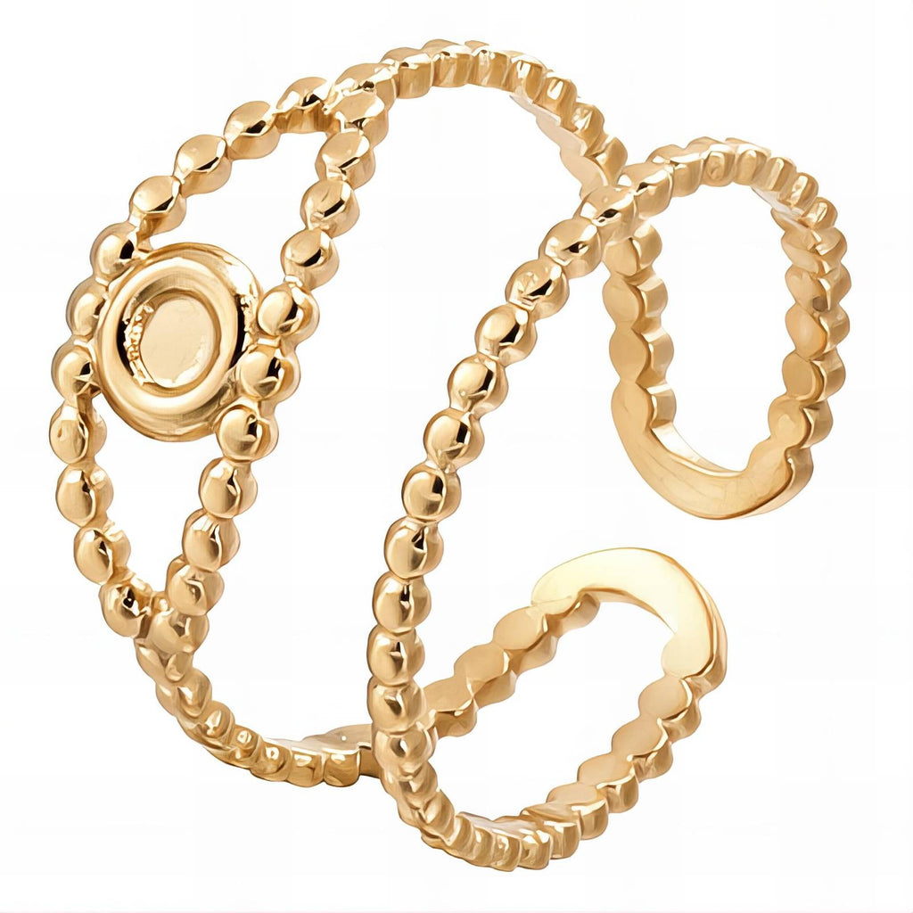 Evil Eye Ring, 18K Gold Plated Steel