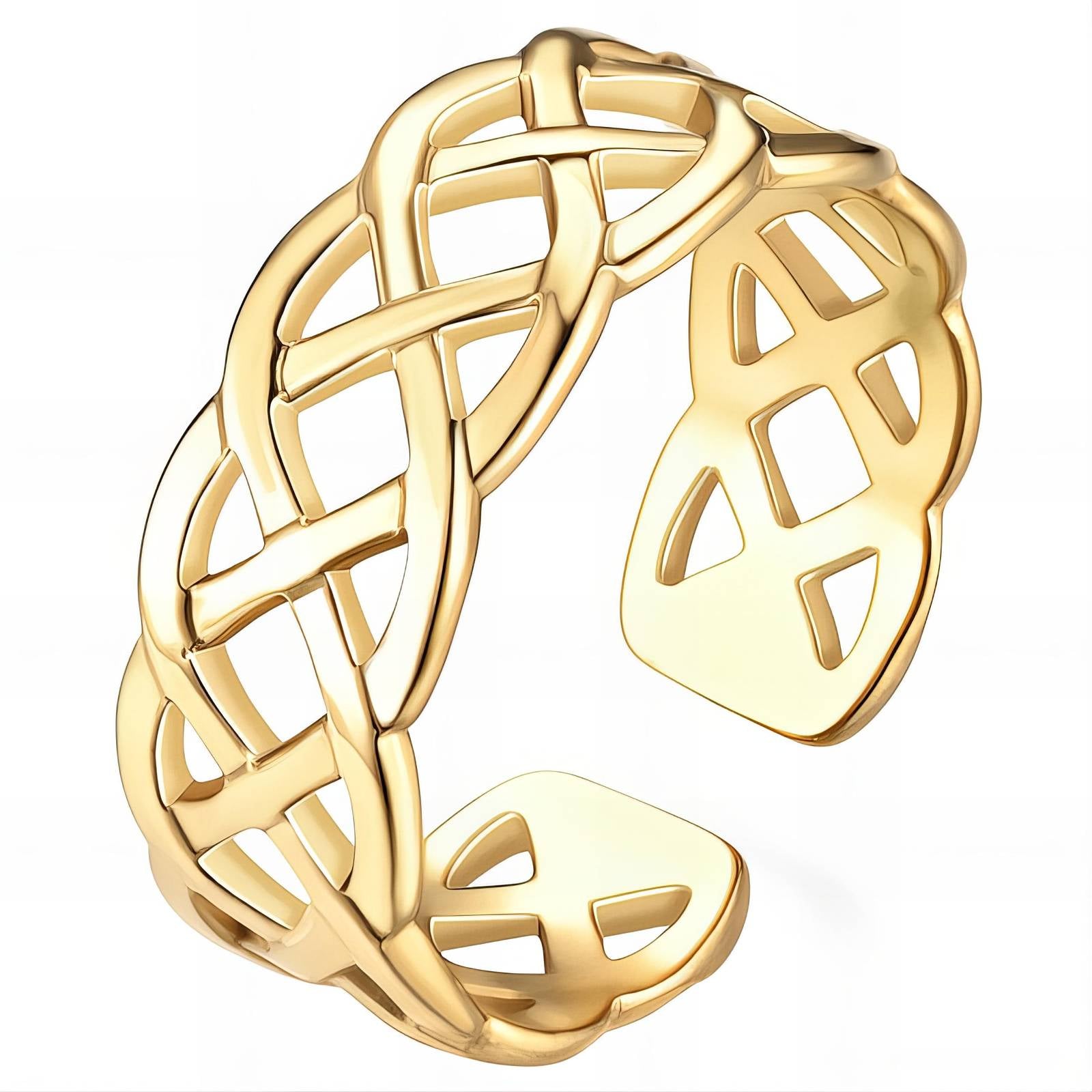Ring, 18K Gold Plated Steel