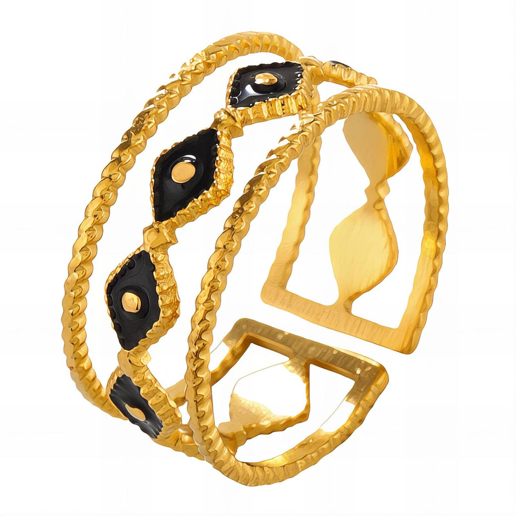 Ring, 18K Gold Plated Steel