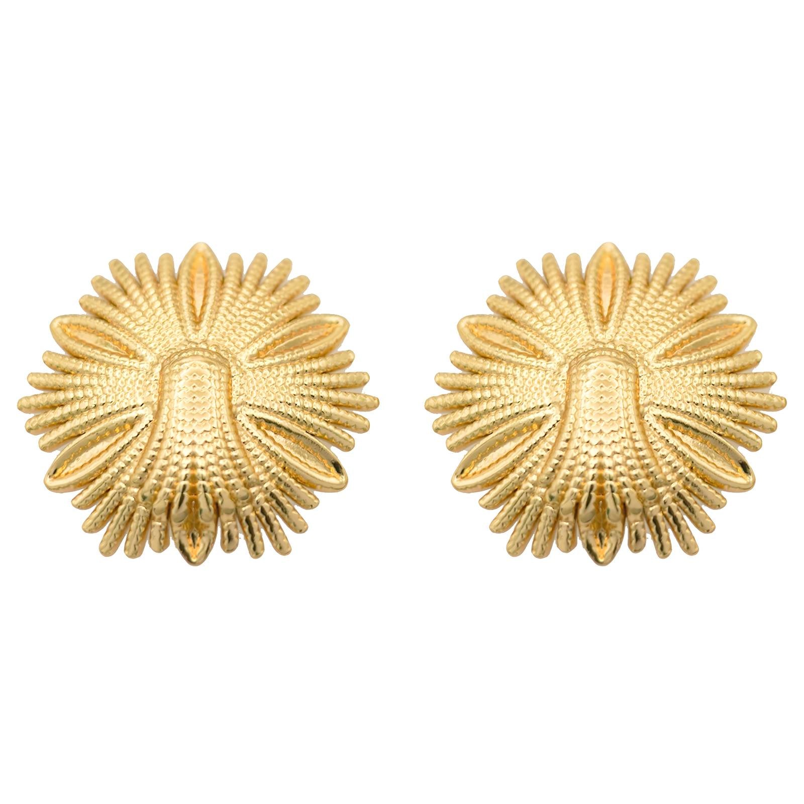 Earrings, 18K Gold Plated Steel