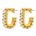 Earrings, 18K Gold Plated Steel