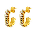 Earrings, 18K Gold Plated Steel