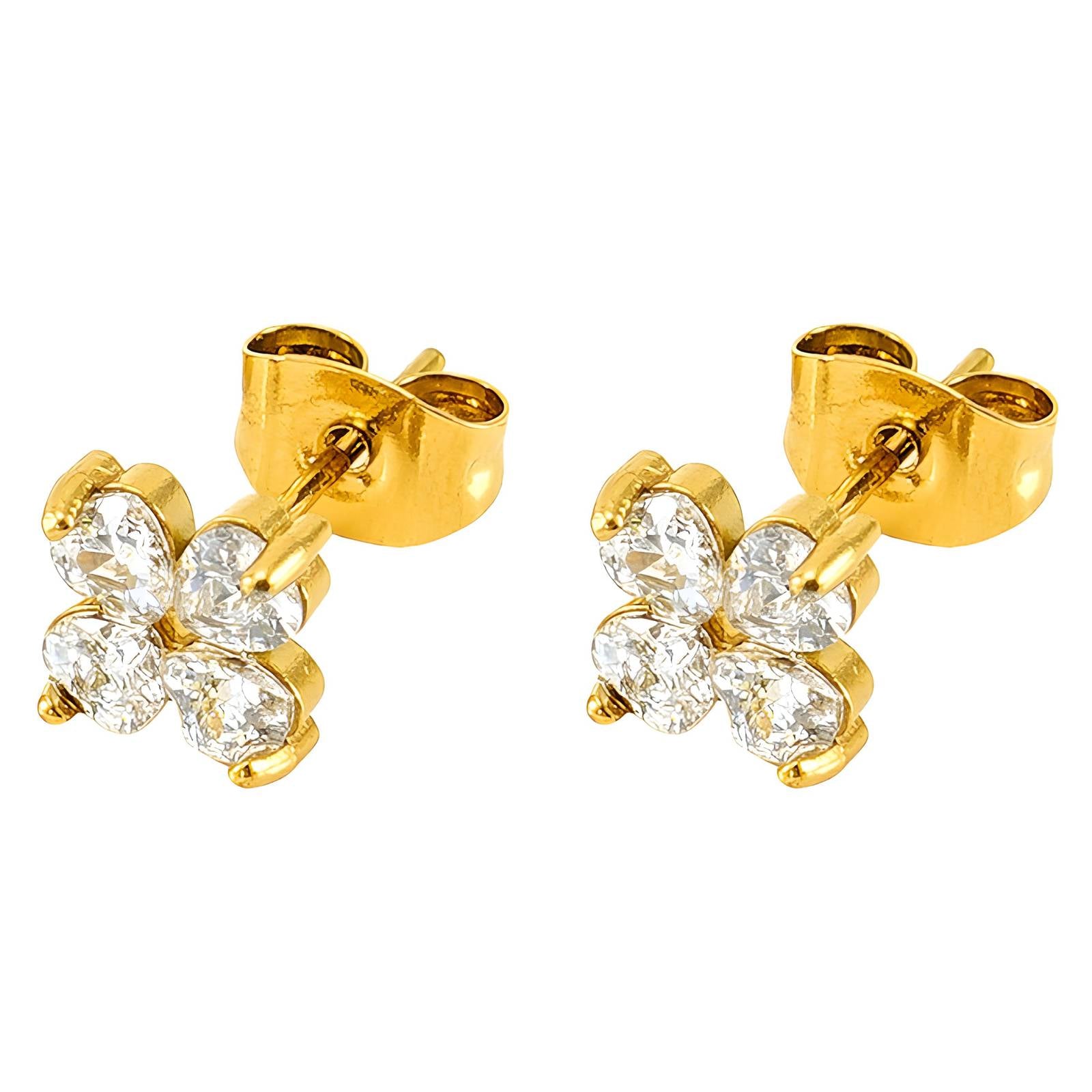 Earrings, 18K Gold Plated Steel