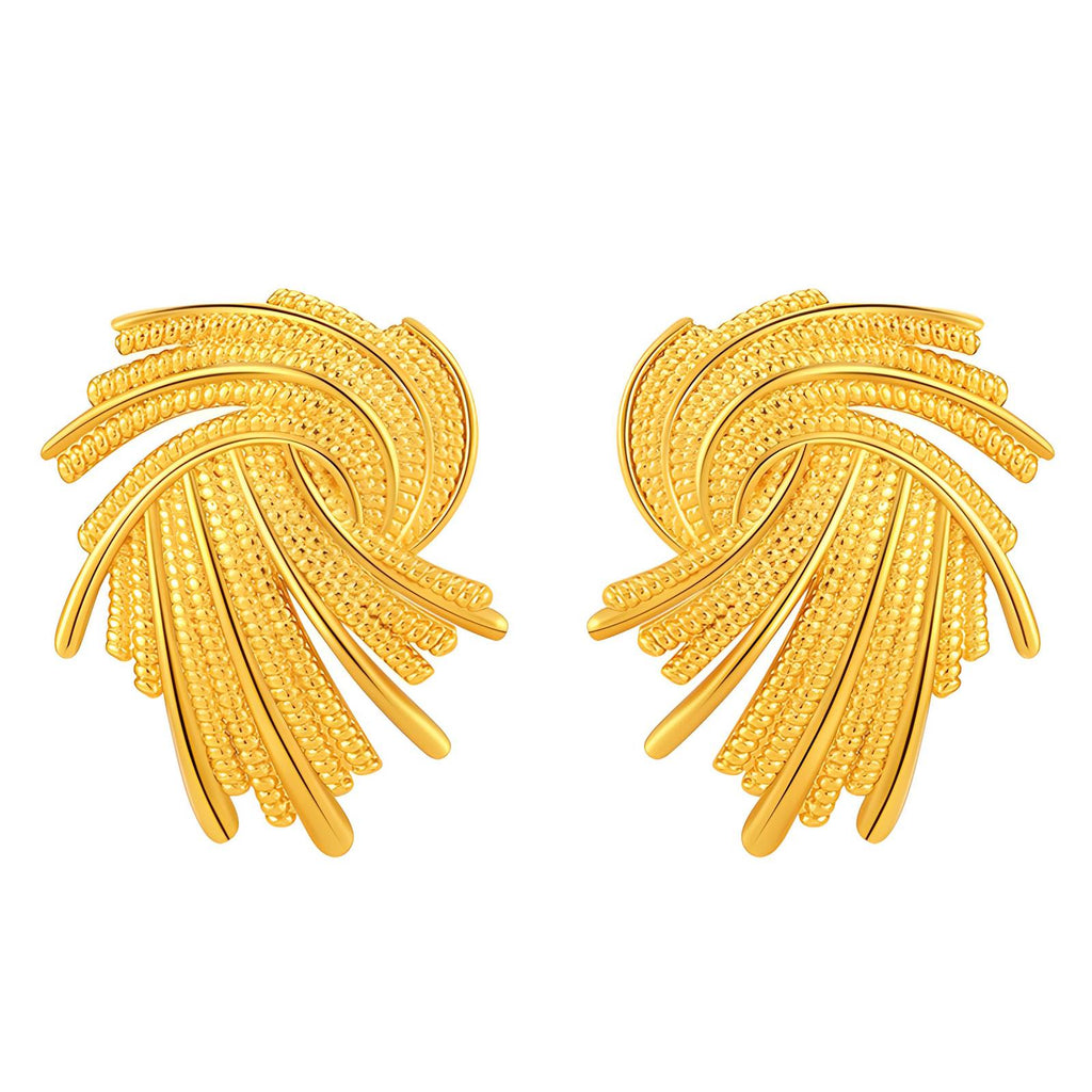Earrings, 18K Gold Plated Steel