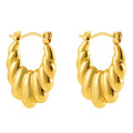Earrings, 18K Gold Plated Steel