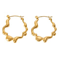 Earrings, 18K Gold Plated Steel