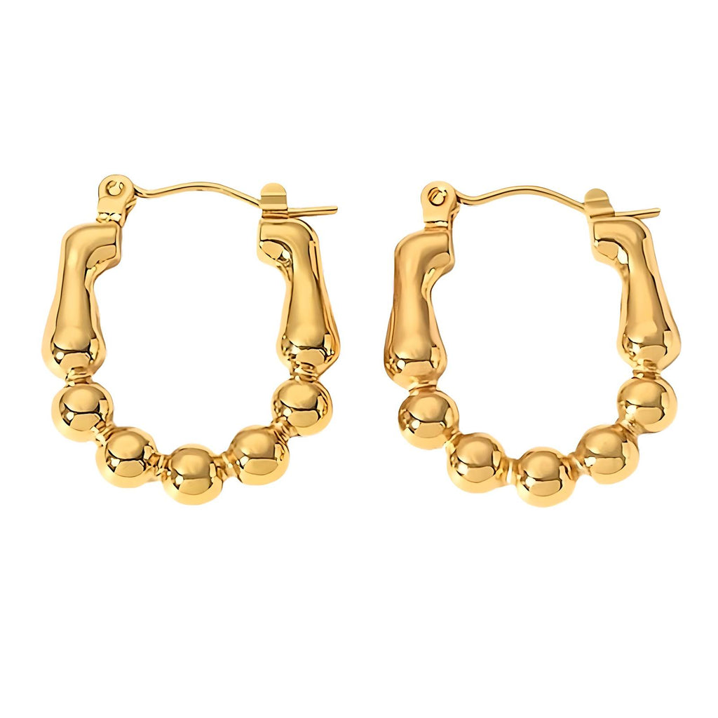 Earrings, 18K Gold Plated Steel