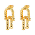 Earrings, 18K Gold Plated Steel