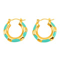 Earrings, 18K Gold Plated Steel