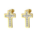 Crosses Earrings, 18K Gold Plated Steel