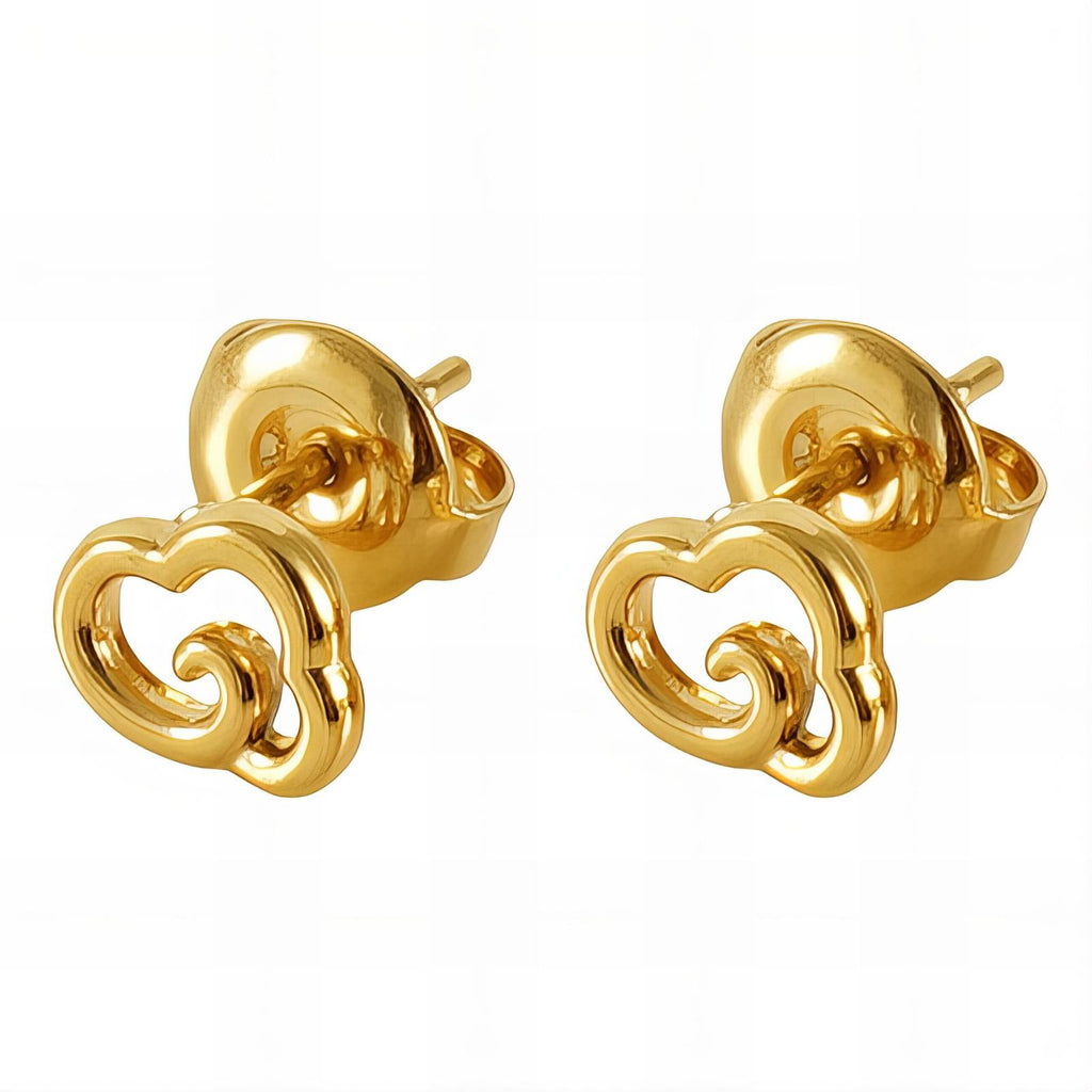 Earrings, 18K Gold Plated Steel