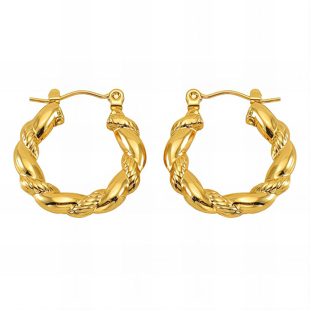 Earrings, 18K Gold Plated Steel