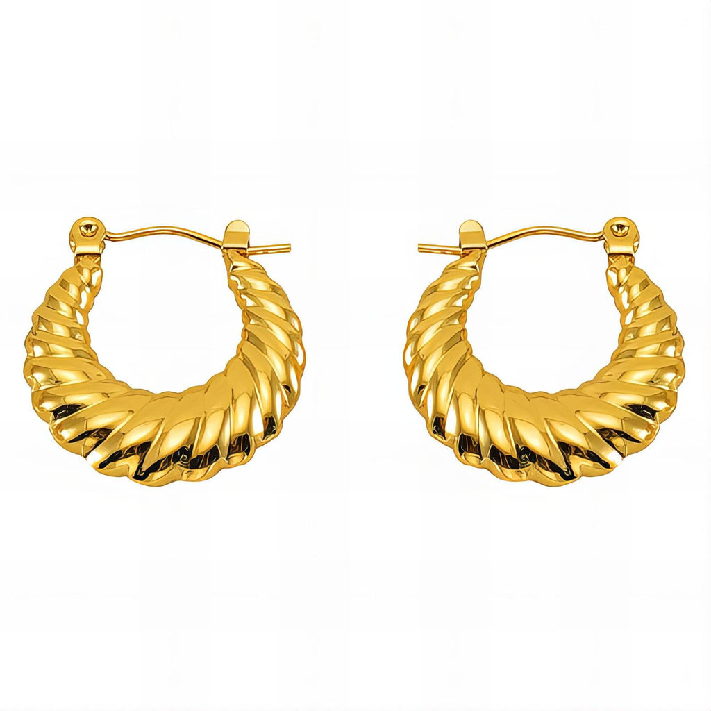 Earrings, 18K Gold Plated Steel