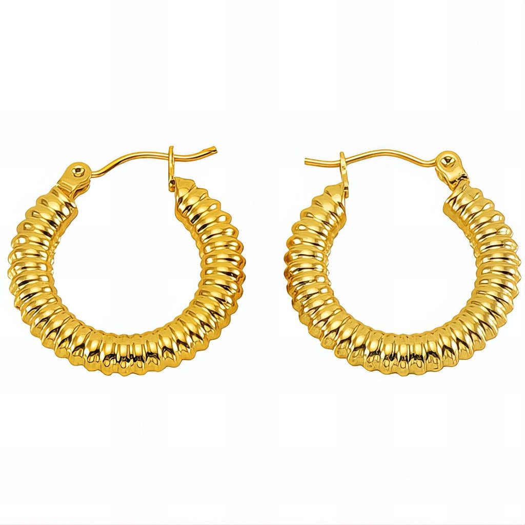 Earrings, 18K Gold Plated Steel