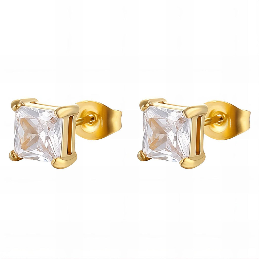 Earrings, 18K Gold Plated Steel