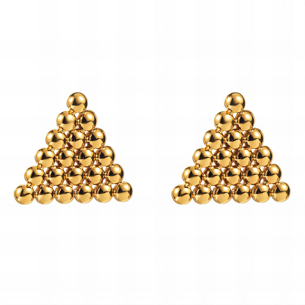 Earrings, 18K Gold Plated Steel