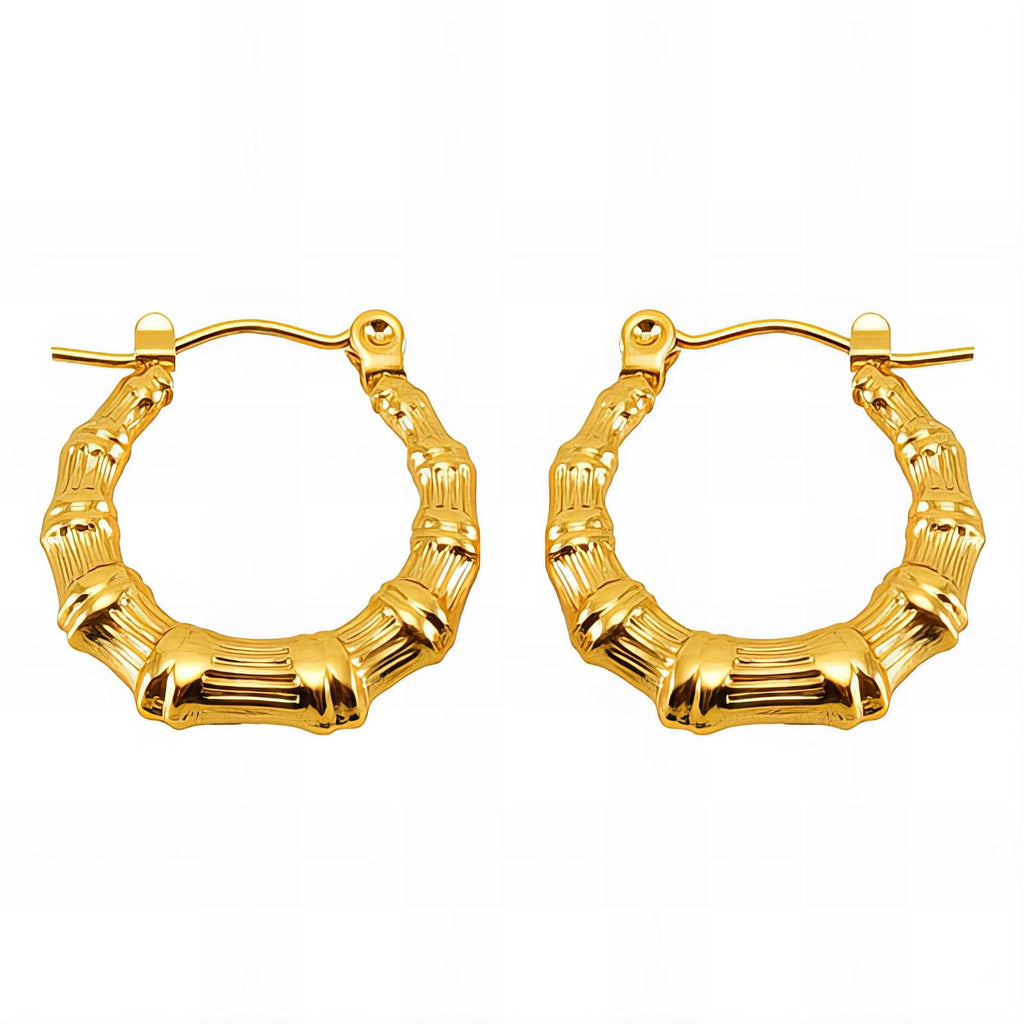 Earrings, 18K Gold Plated Steel