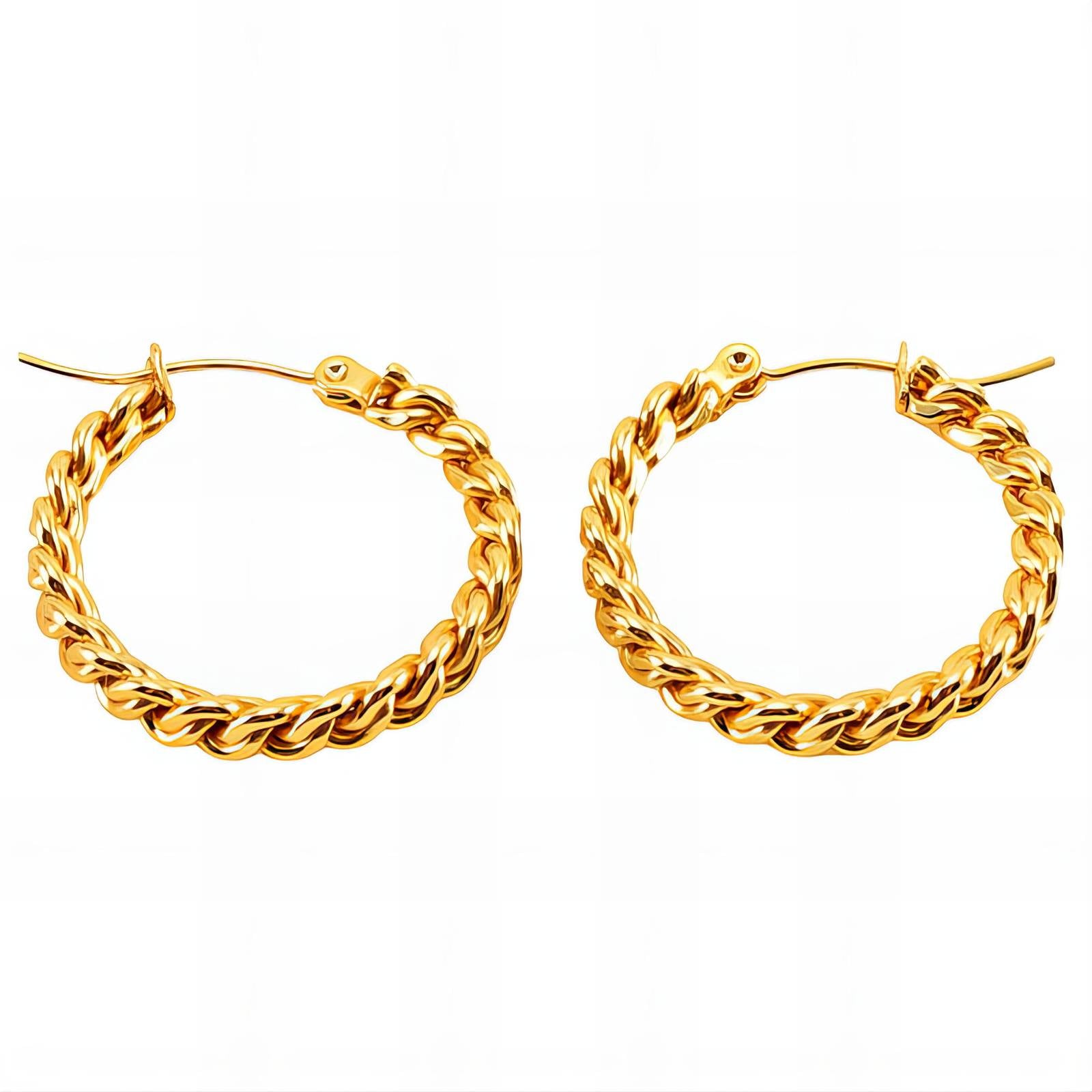 Earrings, 18K Gold Plated Steel