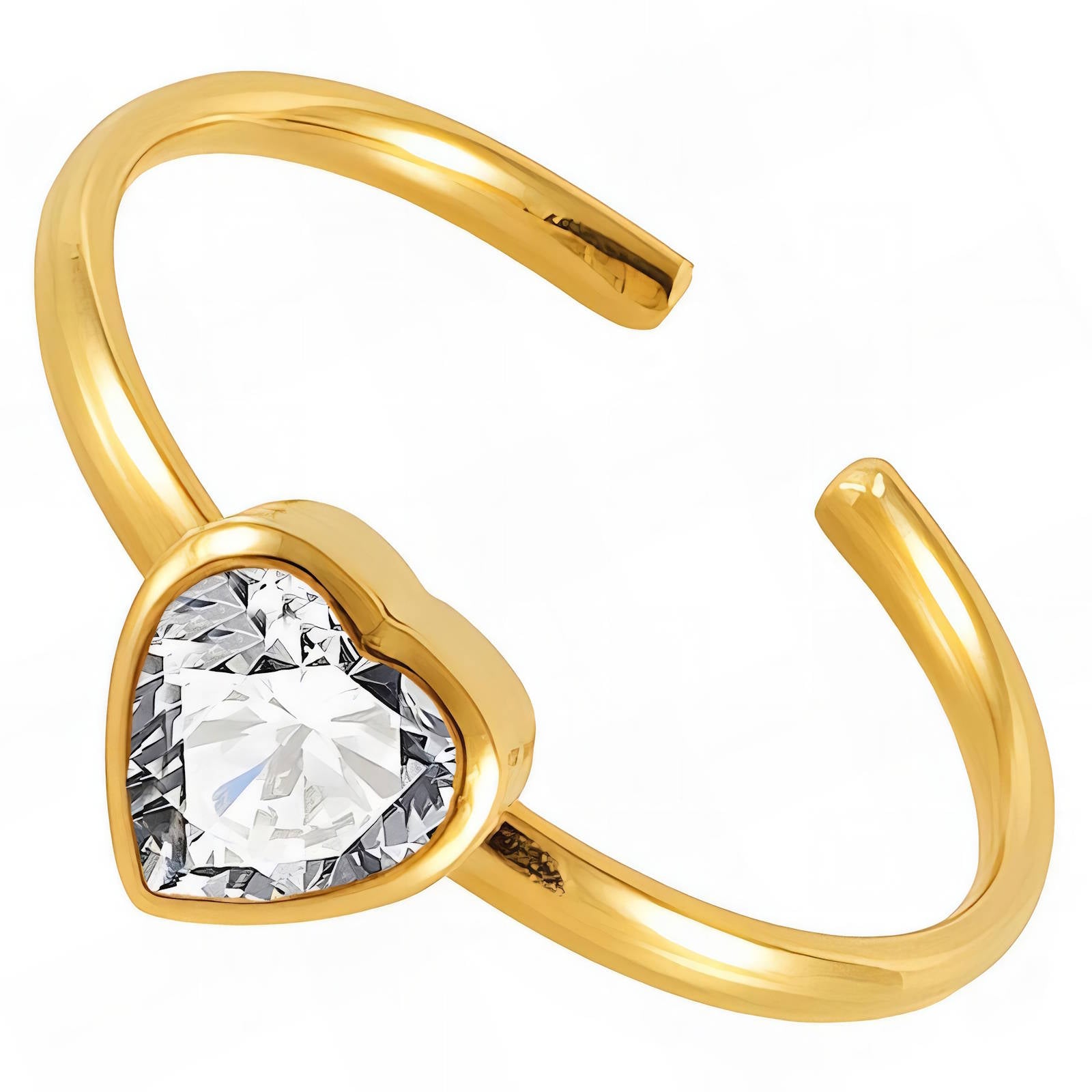 Heart Ring, 18K Gold Plated Steel