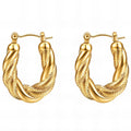 Earrings, 18K Gold Plated Steel