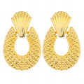 Earrings, 18K Gold Plated Steel