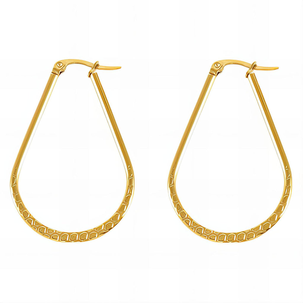 Earrings, 18K Gold Plated Steel