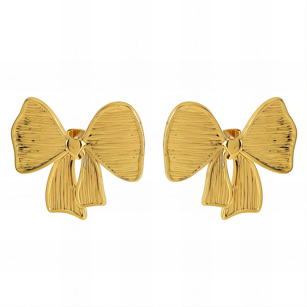 Earrings, 18K Gold Plated Steel