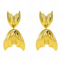 Earrings, 18K Gold Plated Steel