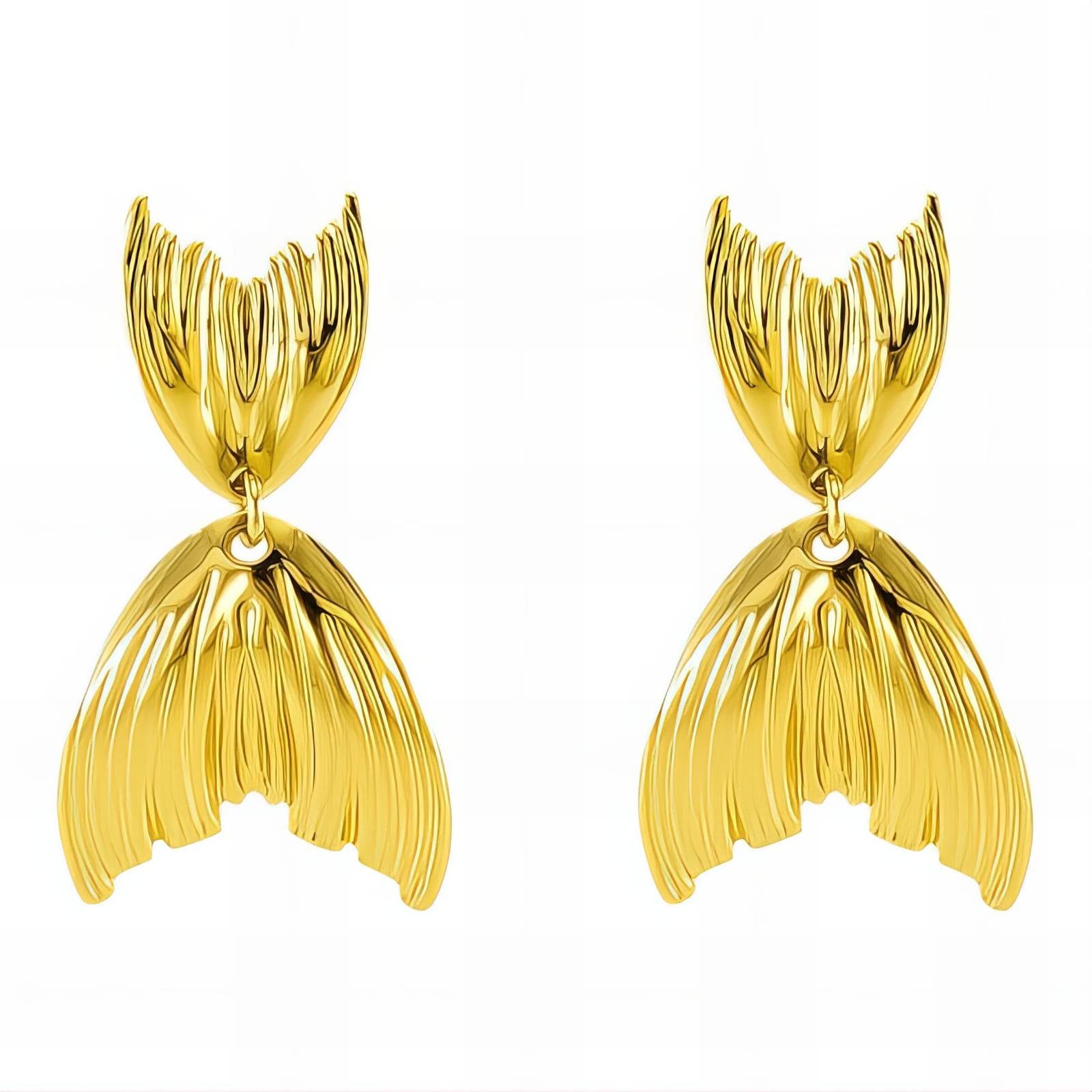 Earrings, 18K Gold Plated Steel