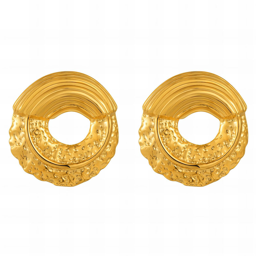 Earrings, 18K Gold Plated Steel