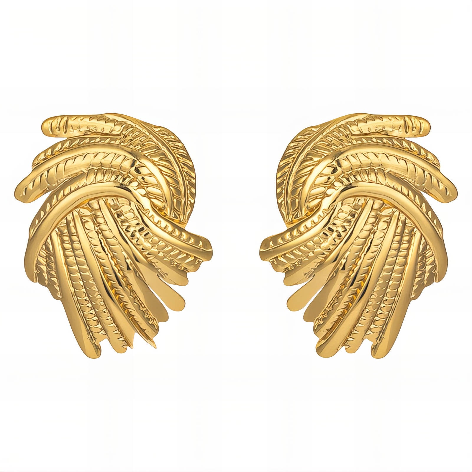 Earrings, 18K Gold Plated Steel