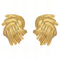 Earrings, 18K Gold Plated Steel