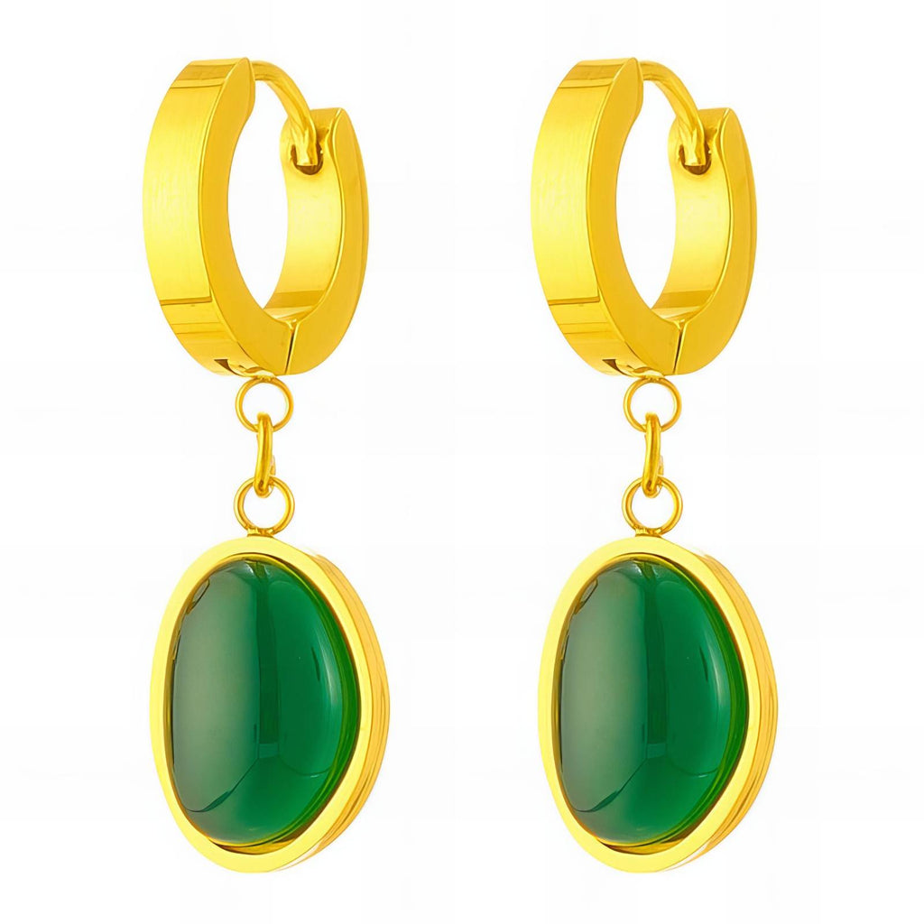 Earrings, 18K Gold Plated Steel