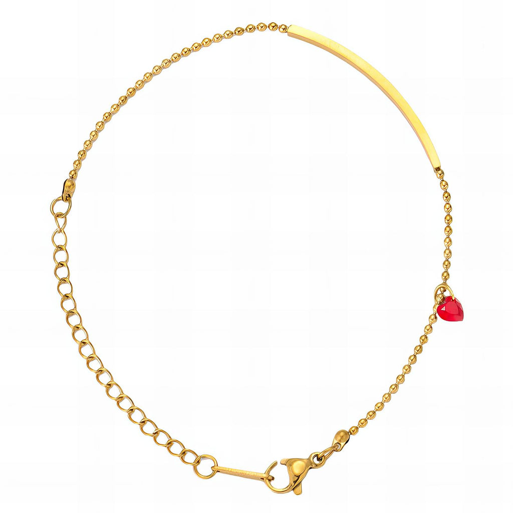 Heart Bracelet, 18K Gold Plated Steel