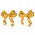 Earrings, 18K Gold Plated Steel