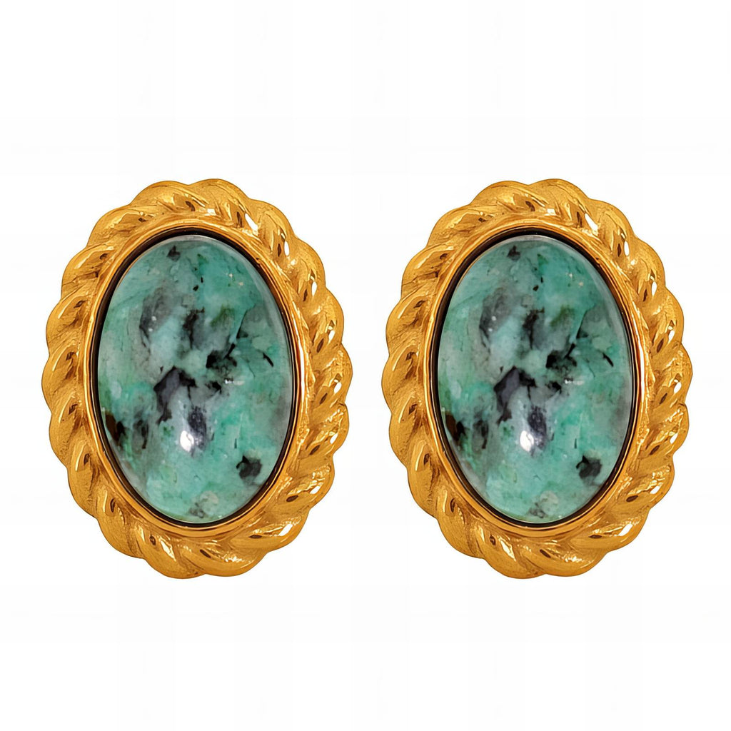 Earrings, 18K Gold Plated Steel