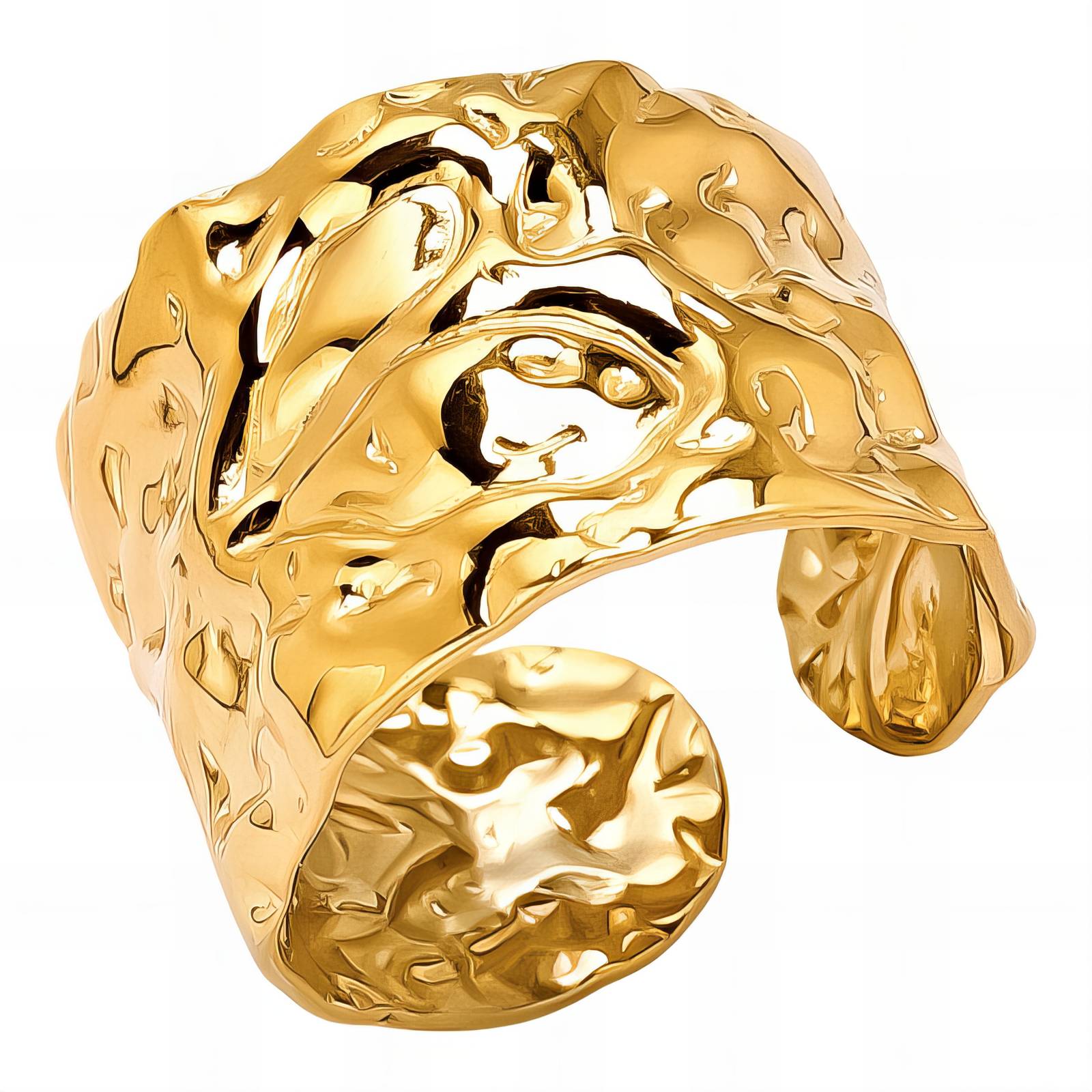 Ring, 18K Gold Plated Steel