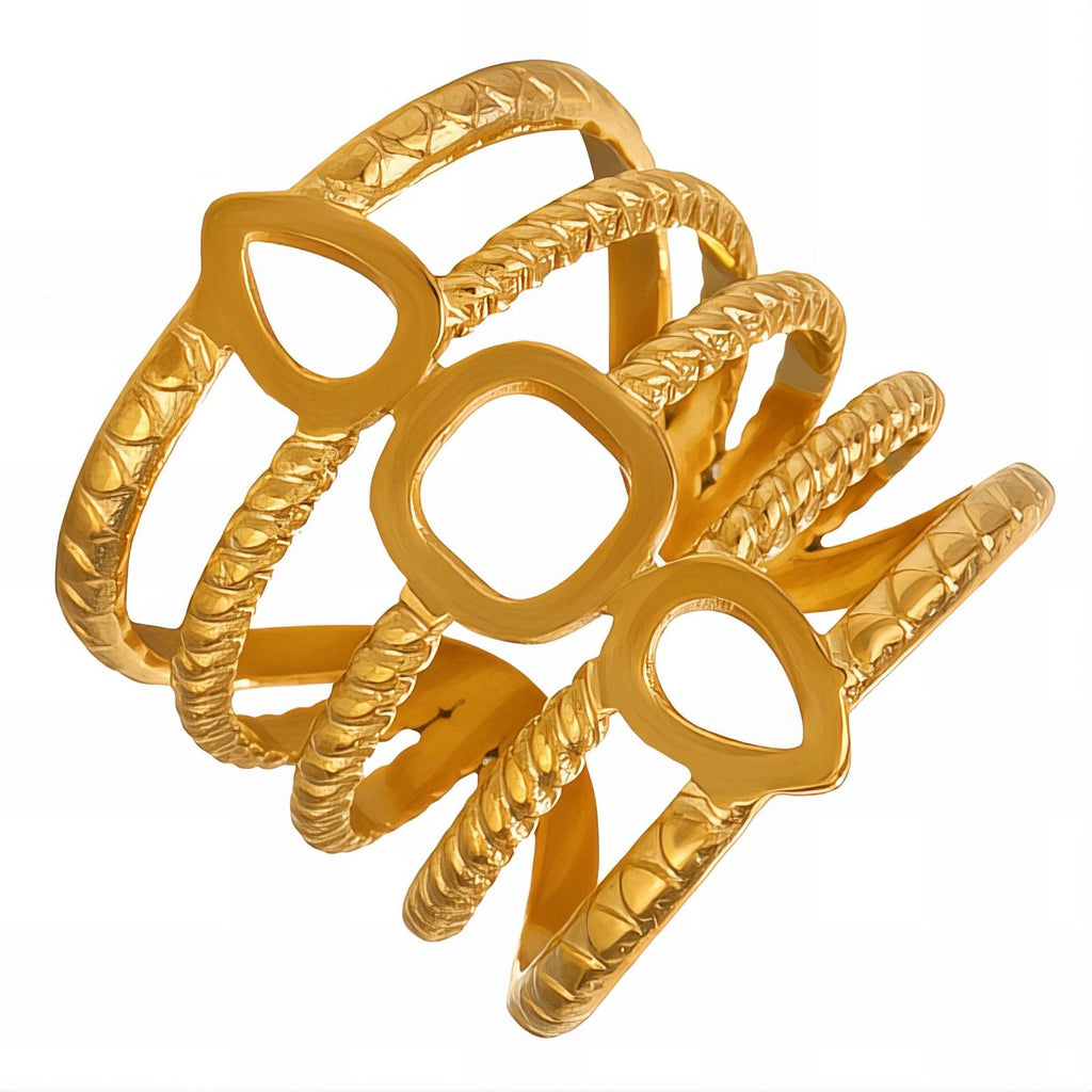 Ring, 18K Gold Plated Steel