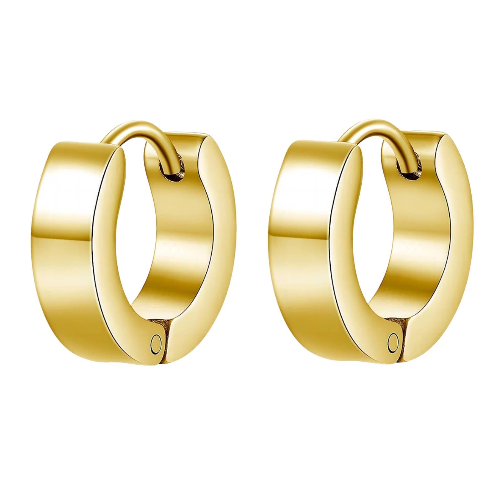 Earrings, 18K Gold Plated Steel