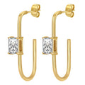 Earrings, 18K Gold Plated Steel