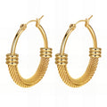 Earrings, 18K Gold Plated Steel
