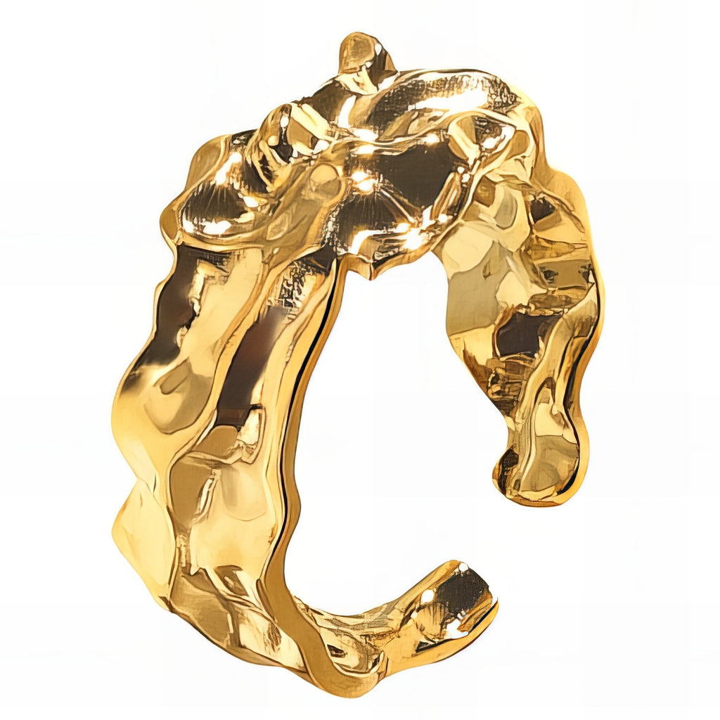 Ring, 18K Gold Plated Steel