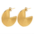 Earrings, 18K Gold Plated Steel