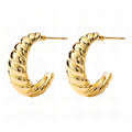Earrings, 18K Gold Plated Steel